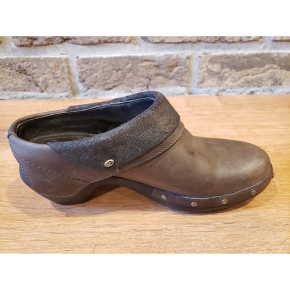 MERRELL Womens Shoes Brown Size 6 Leather Luxe Wrap Clogs Mule Bitter Chocolate - Picture 7 of 13